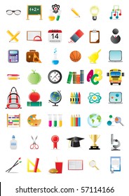 Set of education icons, vector illustration