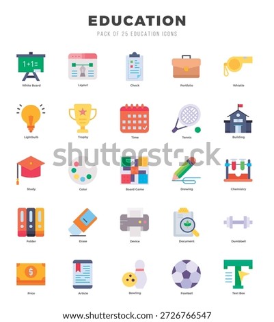 Set of Education icons. Vector Illustration.