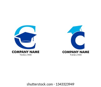 Set of Education initial Letter C Logo design