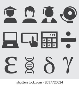 Set of Education and Learning web icons inline style. School, university, textbook, learning. Vector illustration. education icon design