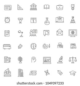 set of education line thin icon with simple style use for web and pictogram asset.