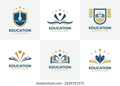 Set of Education logo design, Academic logo design, University logo design logo template