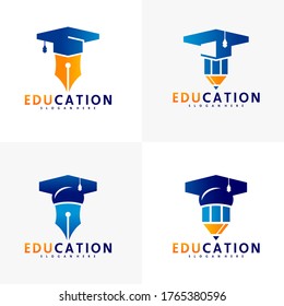 Plantilla de diseño del logotipo de Educación, ilustración vectorial, símbolo de icono, diseño creativo