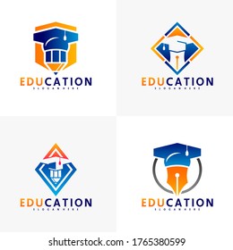 Set of Education logo design template, vector illustration, icon symbol, creative design
