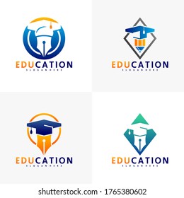 Plantilla de diseño del logotipo de Educación, ilustración vectorial, símbolo de icono, diseño creativo