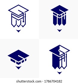 Set of Education logo icon design, vector illustration, Ballpoint Concept design logo.
