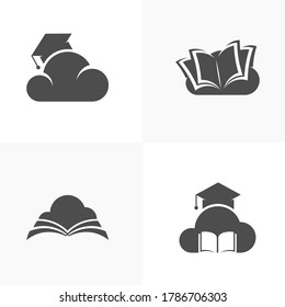 Set of Education logo icon design, vector illustration, Cloud Concept design logo.