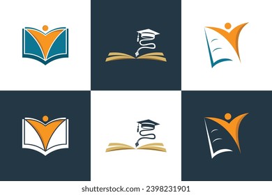 set of education logo template with  pen creative concept