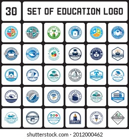 a set of education logo , a set of university logo