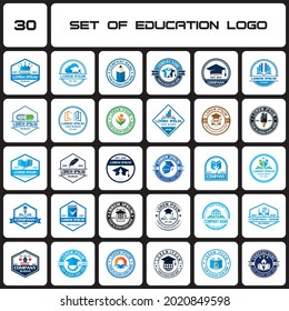 a set of education logo , a set of university logo