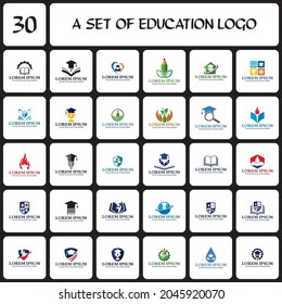 a set of education logo , a set of university logo