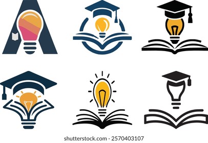 A set of Education Logo vector illustrations