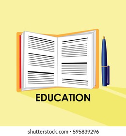 Set of education materials- book and pen