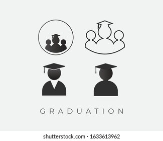 Set of education related icon isolated on white background. Graduation design over white background vector illustration