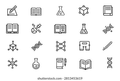 Conjunto iconos línea educación