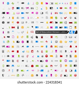 Conjunto de stickers de educación