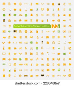 Set of education stickers