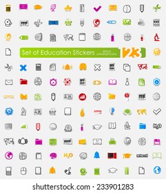 Set of education stickers