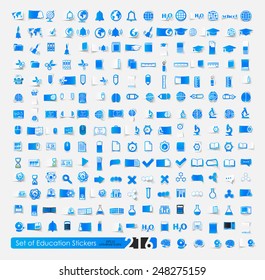 Set of education stickers