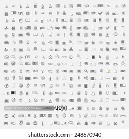 Set of education stickers