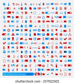 Set of education stickers