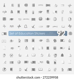 Set of education stickers