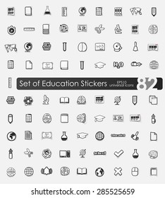 Set of education stickers