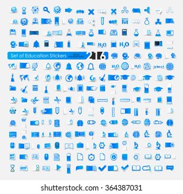 Set of education stickers