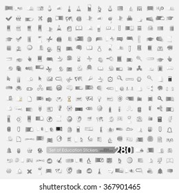 Set of education stickers