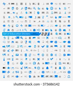 Set of education stickers