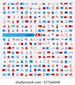 Set of education stickers