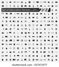Set of education stickers
