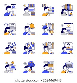Set of Education and Study Flat Icons