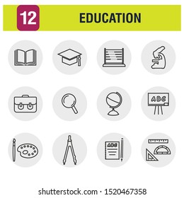 Set of education vector icons set. Education concept symbol illustration. Web icon set 10.