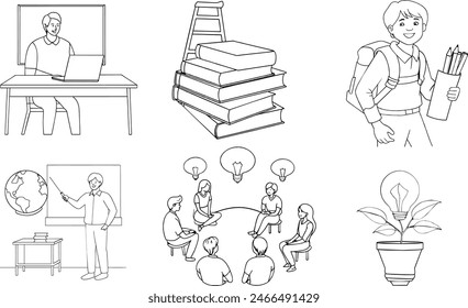 set of education vector illustrations