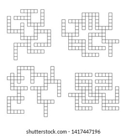 Set educational game for preschool and school age children. Vector illustration. Solve the crossword. Template. Puzzle page.