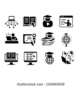 A set of educational icons