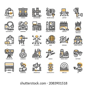 Set of Edutainment thin line icons for any web and app project. 