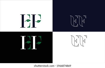 Set Of EF ,FE Abstract Letters Logo Monogram