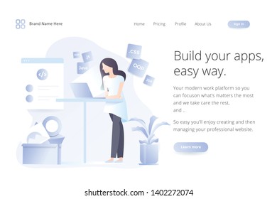 Set of effective website template designs. Modern flat design vector illustration concepts of web page design for website and mobile website development. Easy to edit and customize.