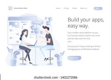 Set of effective website template designs. Modern flat design vector illustration concepts of web page design for website and mobile website development. Easy to edit and customize.