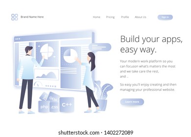 Set of effective website template designs. Modern flat design vector illustration concepts of web page design for website and mobile website development. Easy to edit and customize.
