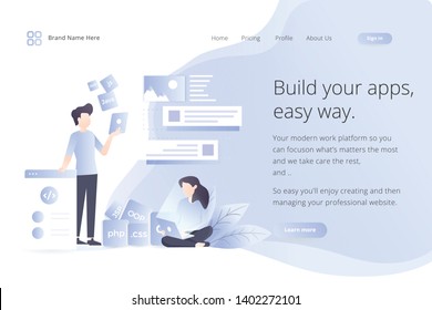 Set of effective website template designs. Modern flat design vector illustration concepts of web page design for website and mobile website development. Easy to edit and customize.