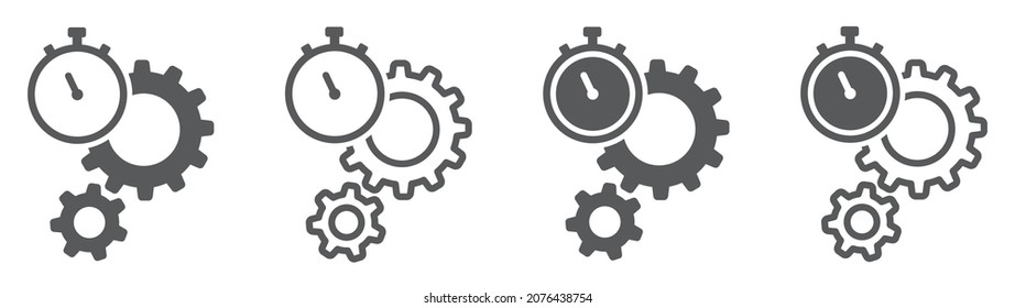 Set of efficiency and productivity icons. Vector illustration.