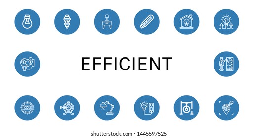 Set of efficient icons such as Lightbulb, Light bulb, Lamp, Target, Darts target, Hybrid solution , efficient