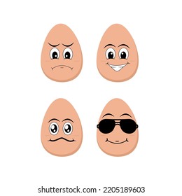 Set of Egg Icon Emoji Design Vector Illustration