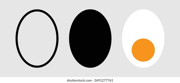 conjunto de ícone ovo, ícone ovo de estilo plano no fundo branco.