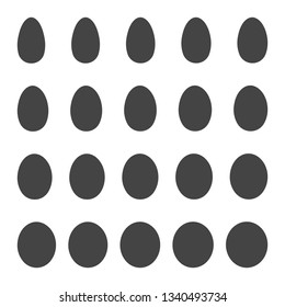 Set egg shape, vector set egg patterns with different shape for Easter