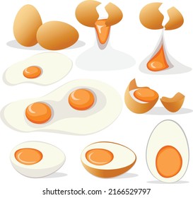 a set of egg slice crack for cooking and meal