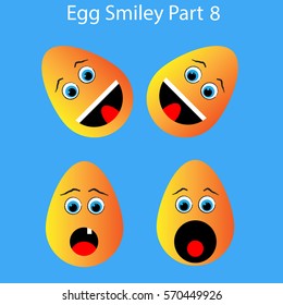 Set of Egg Smiley Icons Vector